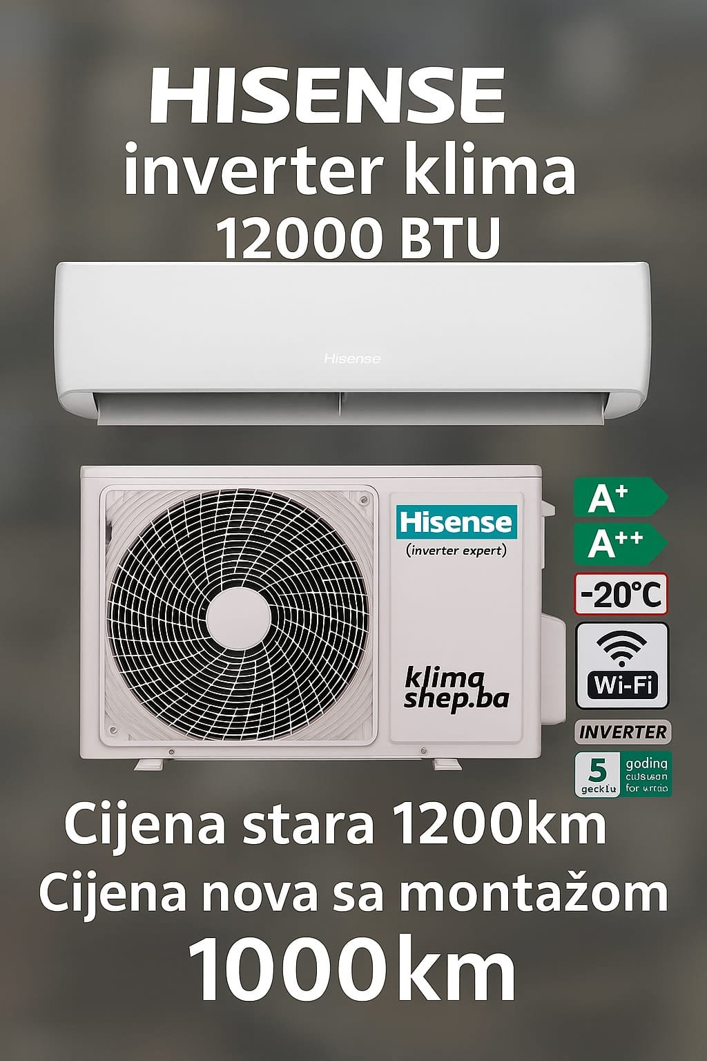 HISENSE Inverter klima 12000 BTU