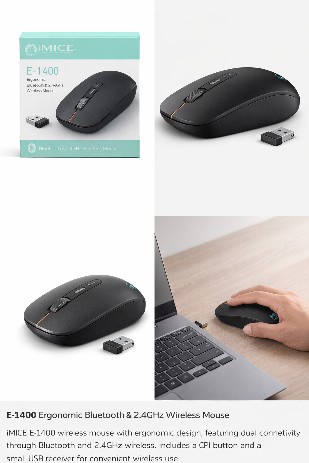 Bežični miš iMICE E‑1400 LEDP - Image 5