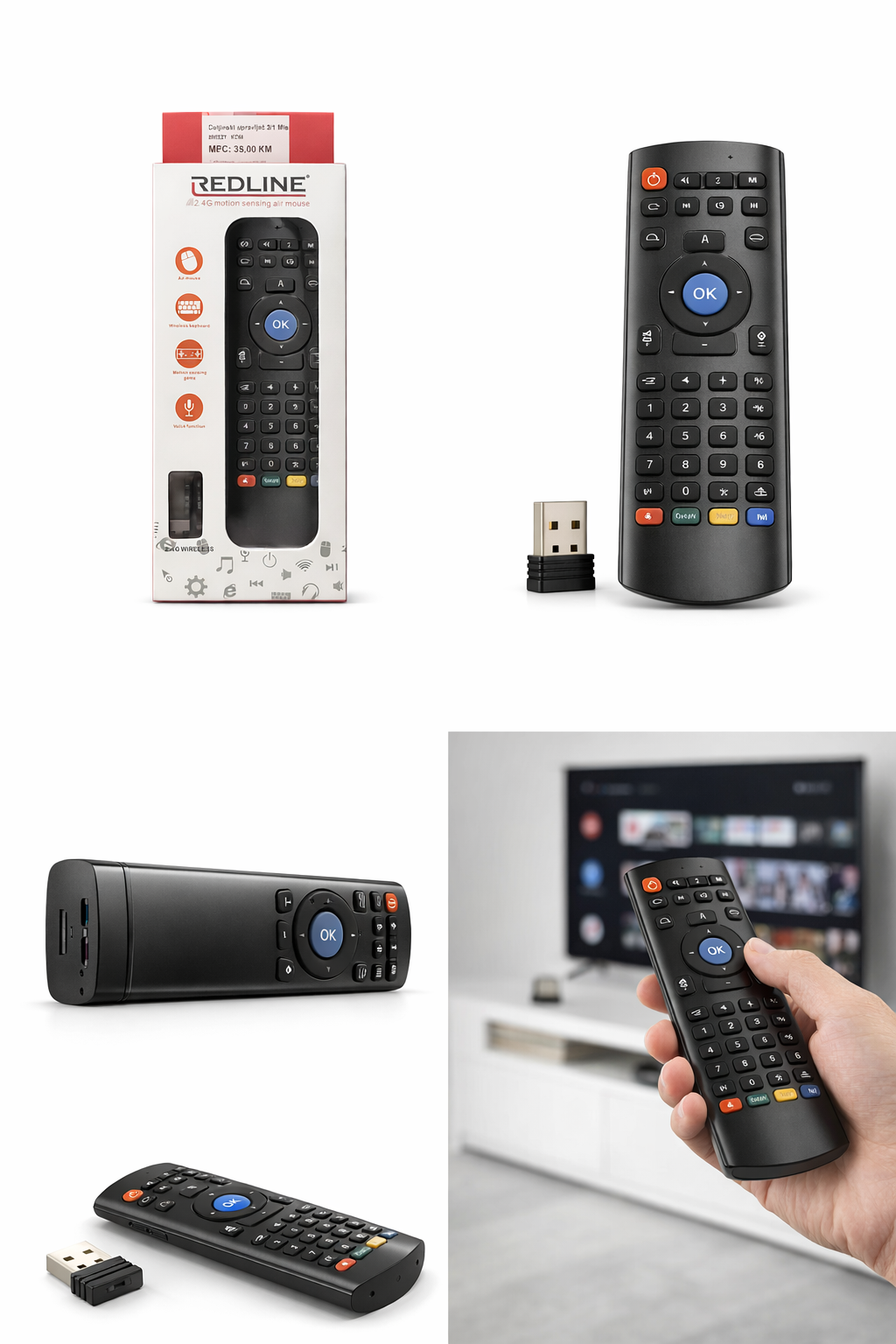 Redline 2.4G Air Mouse – daljinski s bežičnim mišem - Image 3