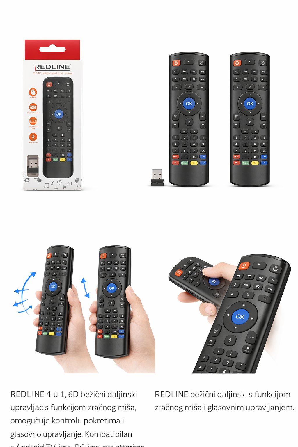 Redline 2.4G Air Mouse – daljinski s bežičnim mišem - Image 2